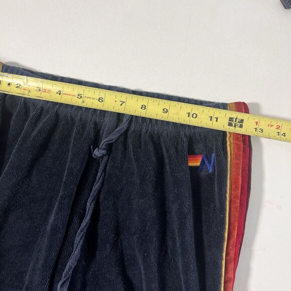 Aviator Nation Sweatpants Joggers Women’s S Velvet Rainbow 5 Stripe Lounge - Picture 5 of 7